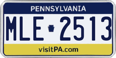 PA license plate MLE2513