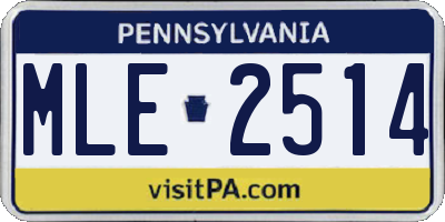 PA license plate MLE2514