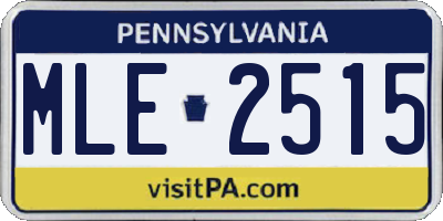 PA license plate MLE2515
