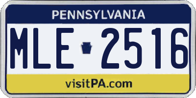 PA license plate MLE2516