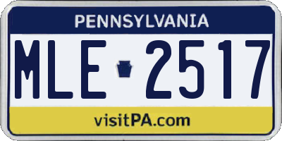 PA license plate MLE2517