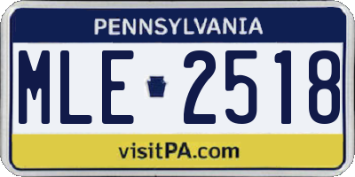 PA license plate MLE2518