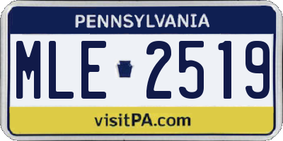 PA license plate MLE2519