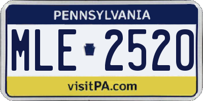 PA license plate MLE2520