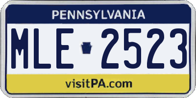 PA license plate MLE2523