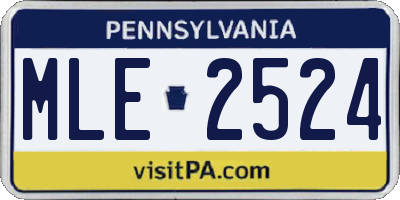PA license plate MLE2524