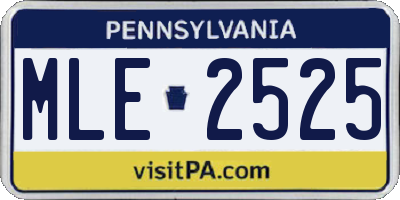 PA license plate MLE2525