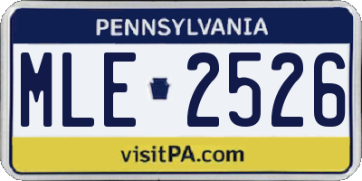PA license plate MLE2526