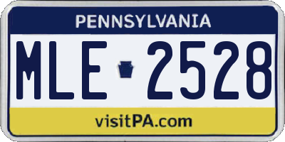 PA license plate MLE2528