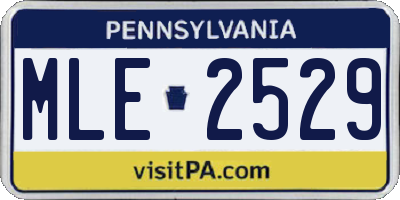 PA license plate MLE2529