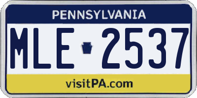 PA license plate MLE2537
