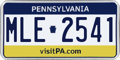 PA license plate MLE2541
