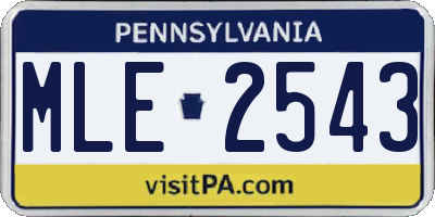 PA license plate MLE2543