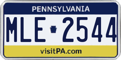 PA license plate MLE2544