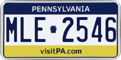 PA license plate MLE2546