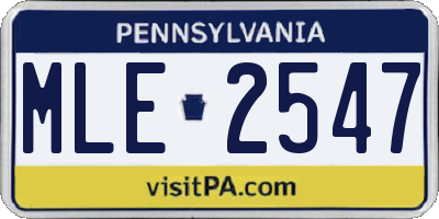 PA license plate MLE2547