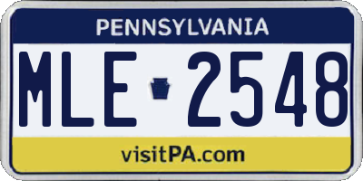 PA license plate MLE2548