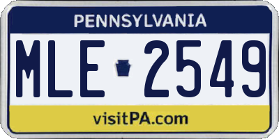 PA license plate MLE2549