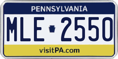 PA license plate MLE2550