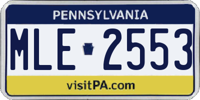 PA license plate MLE2553