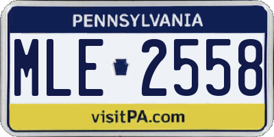 PA license plate MLE2558