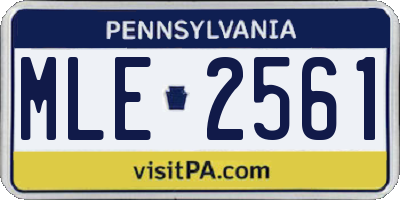 PA license plate MLE2561