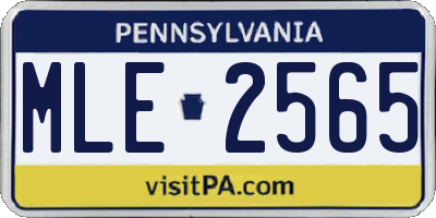 PA license plate MLE2565