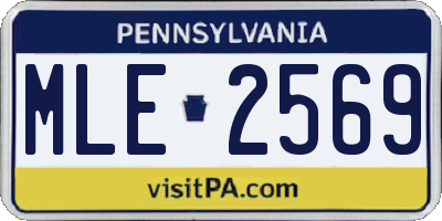 PA license plate MLE2569