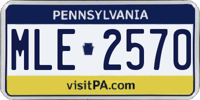 PA license plate MLE2570