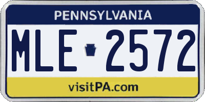 PA license plate MLE2572