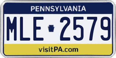 PA license plate MLE2579