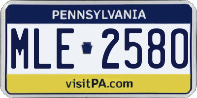 PA license plate MLE2580
