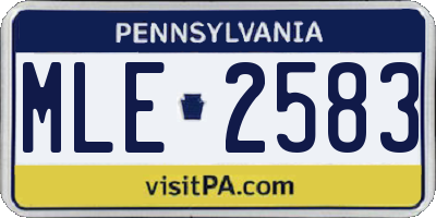 PA license plate MLE2583