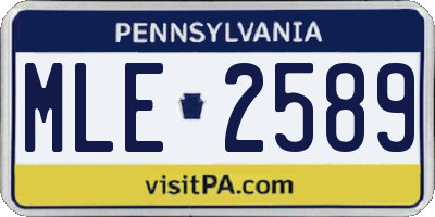 PA license plate MLE2589