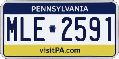 PA license plate MLE2591