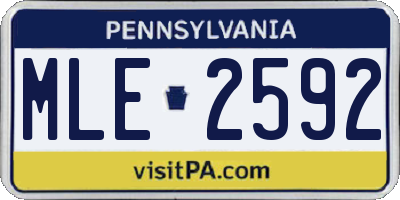 PA license plate MLE2592