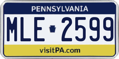 PA license plate MLE2599