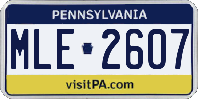 PA license plate MLE2607