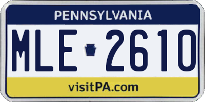 PA license plate MLE2610