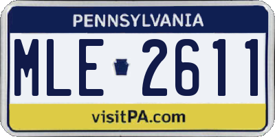PA license plate MLE2611