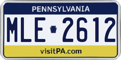 PA license plate MLE2612
