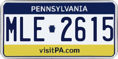 PA license plate MLE2615
