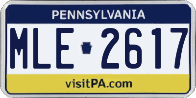 PA license plate MLE2617