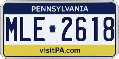 PA license plate MLE2618