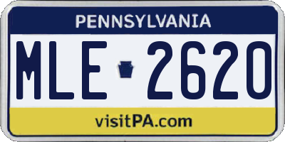 PA license plate MLE2620