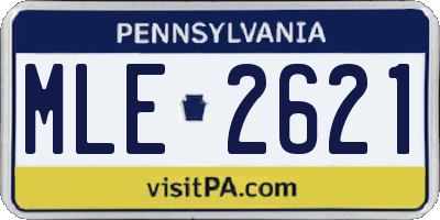 PA license plate MLE2621
