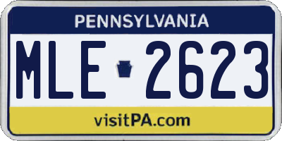 PA license plate MLE2623