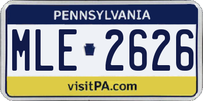 PA license plate MLE2626