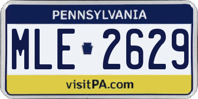PA license plate MLE2629