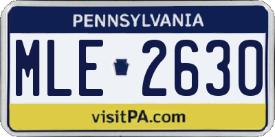 PA license plate MLE2630